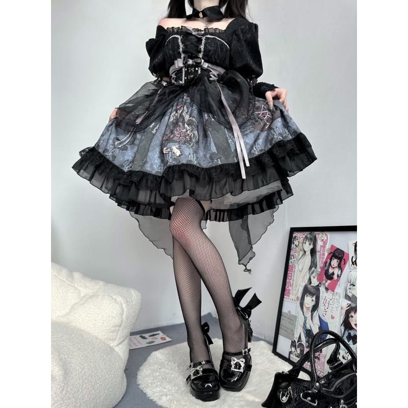 Deep In Roses Sweet Princess Dark Lolita Dress ON818 - dress