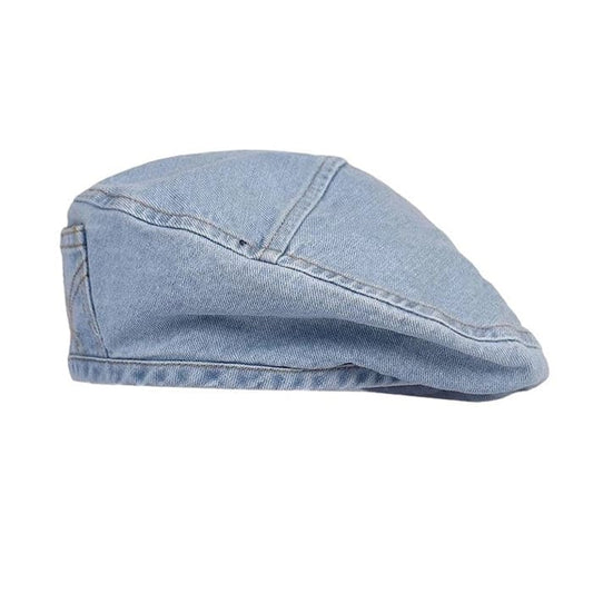 Denim Beret Hat - Standart / Light Blue - Hats