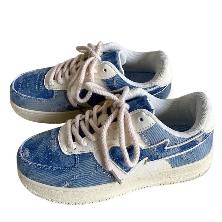 Denim Heart Aesthetic Sneakers - EU36 (US6.0) / Blue