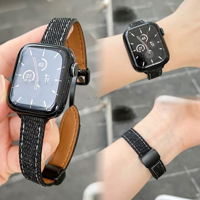 Denim Magnetic Apple Watch Band - Black / IWATCH 1 / 2 / 3