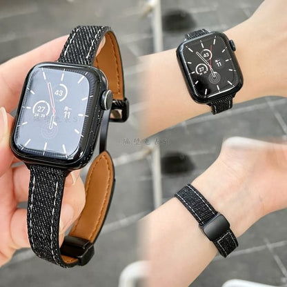 Denim Magnetic Apple Watch Band - Black / IWATCH 1 / 2 / 3