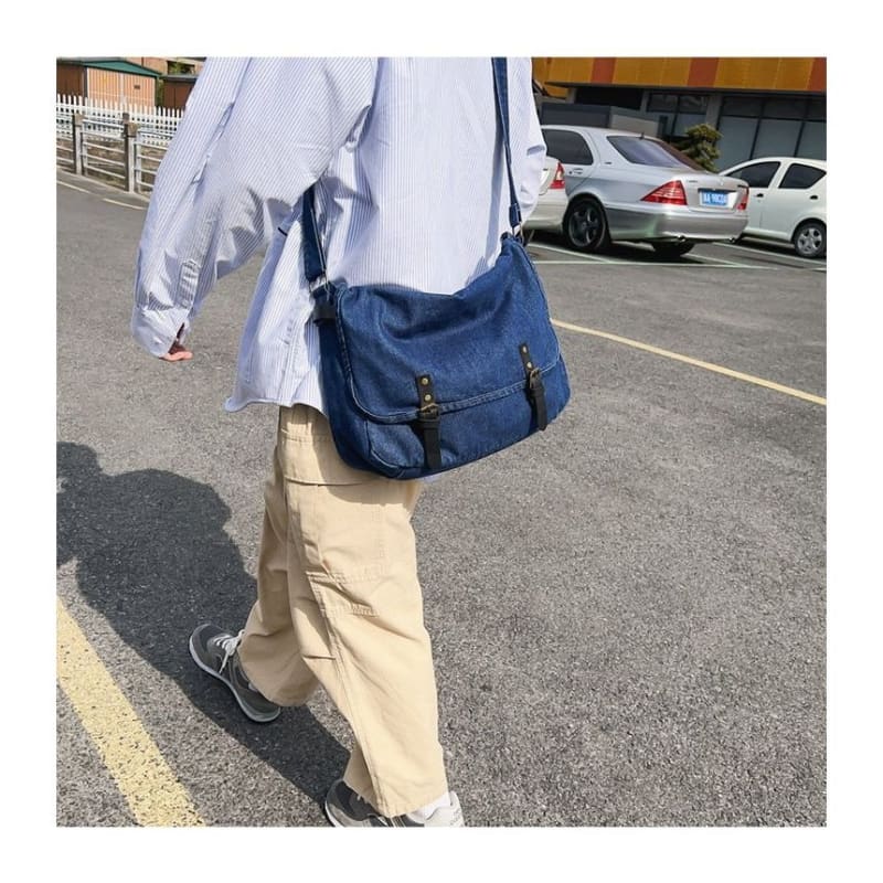 Denim Messenger Bag