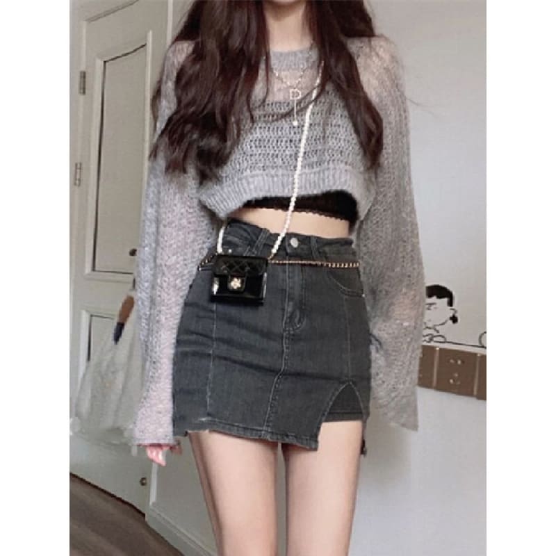 Denim Mini Skort