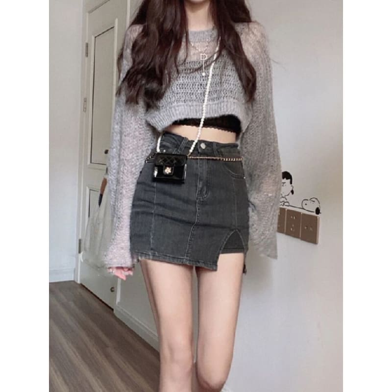 Denim Mini Skort