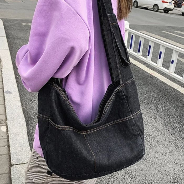 Denim Shoulder Bag - Handbags