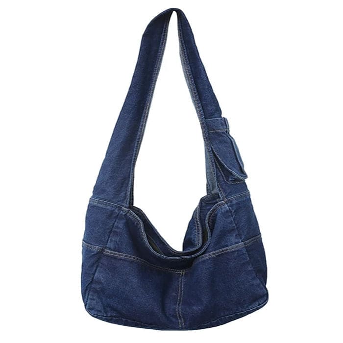 Denim Shoulder Bag - Standart / Dark Blue - Handbags