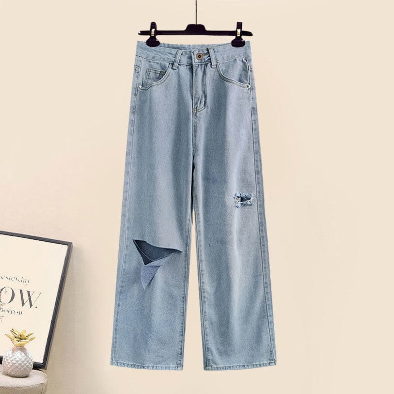 Denim Top Casual Pocketed Cargo Pants