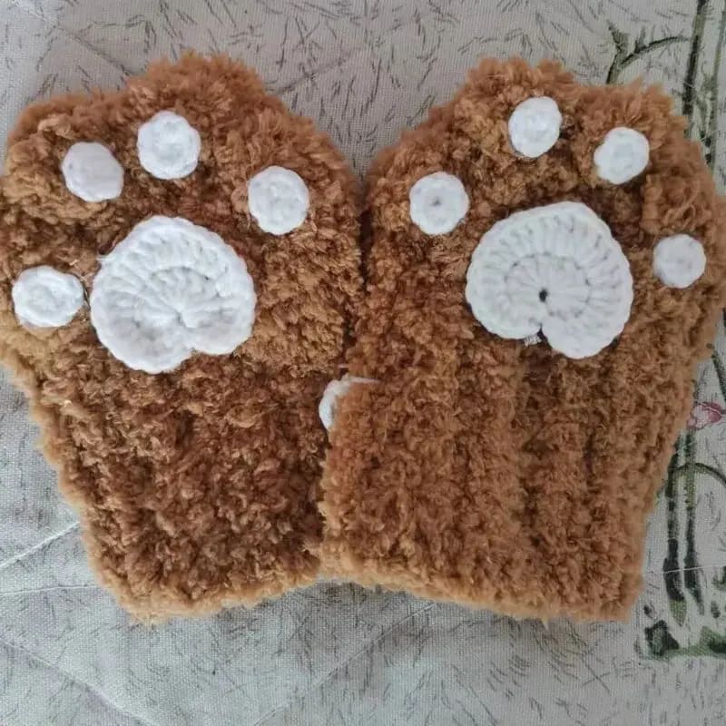 Kawaii Aesthetic Y2K Cute Fairy DIY Knitted Cat Paw Gloves MK Kawaii Store