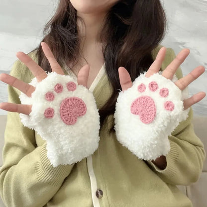 Kawaii Aesthetic Y2K Cute Fairy DIY Knitted Cat Paw Gloves MK Kawaii Store