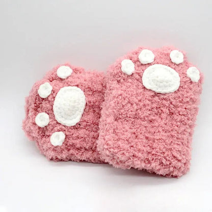 Kawaii Aesthetic Y2K Cute Fairy DIY Knitted Cat Paw Gloves MK Kawaii Store