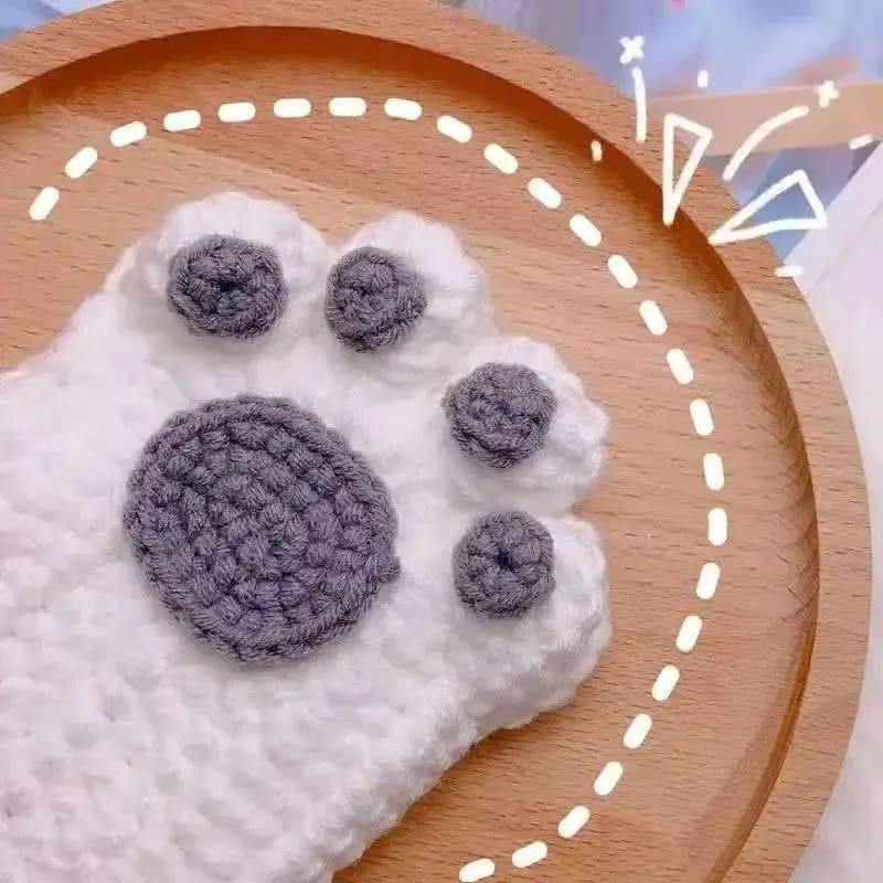 Kawaii Aesthetic Y2K Cute Fairy DIY Knitted Cat Paw Gloves MK Kawaii Store