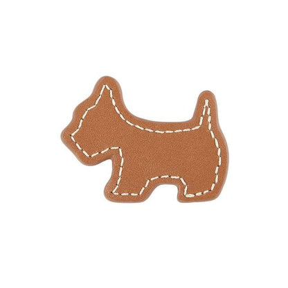 Dog Faux Leather Hair Clip (Various Designs) - Mocha / S