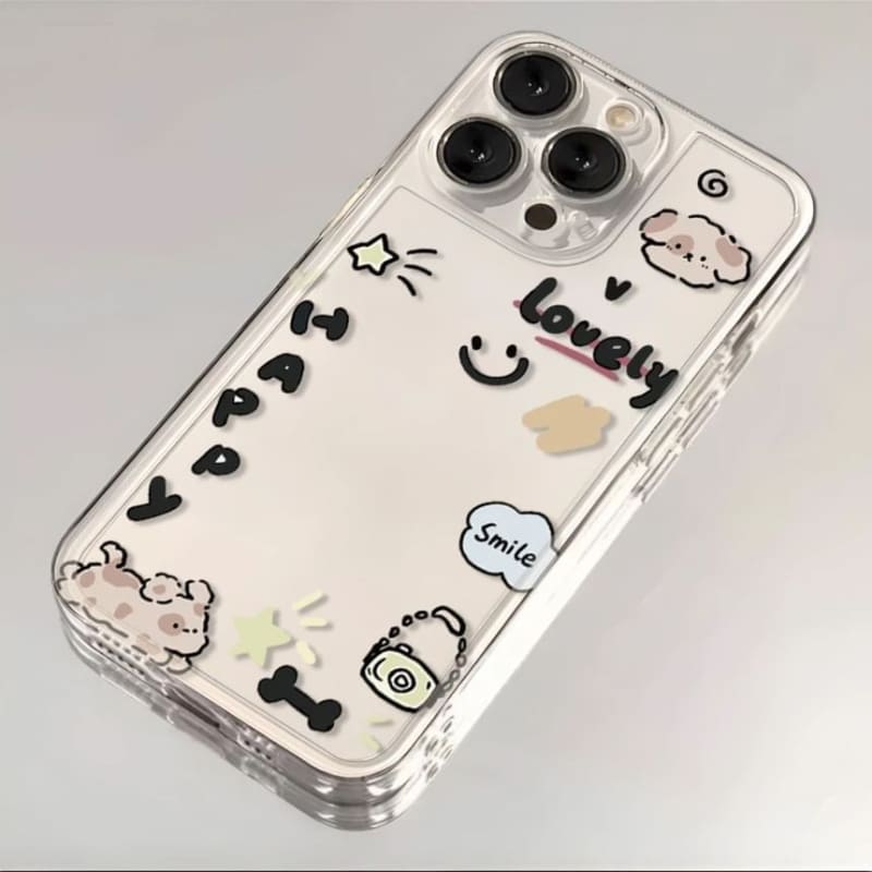 Dog Lettering Transparent Phone Case