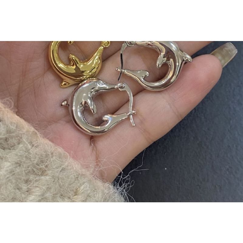 Dolphin Alloy Hoop Earring