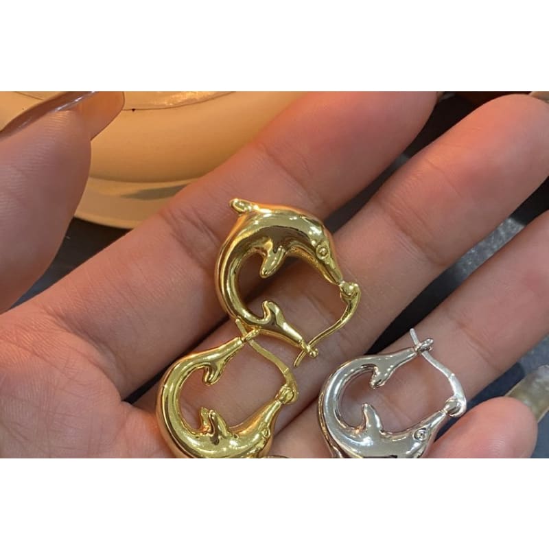 Dolphin Alloy Hoop Earring