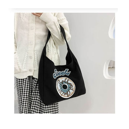 Donut Embroidered Shoulder Bag