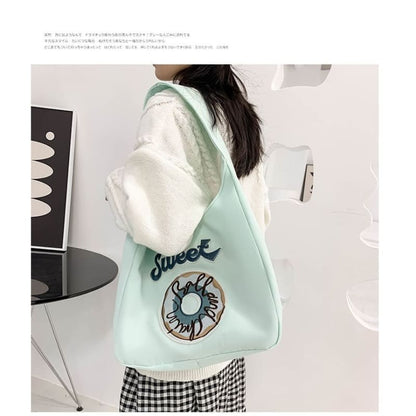 Donut Embroidered Shoulder Bag