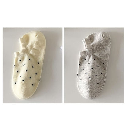 Dotted Socks / Set - Set Of 2 Pairs - Beige & Light Melange