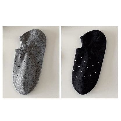 Dotted Socks / Set - Set Of 2 Pairs - Dark Melange Gray &