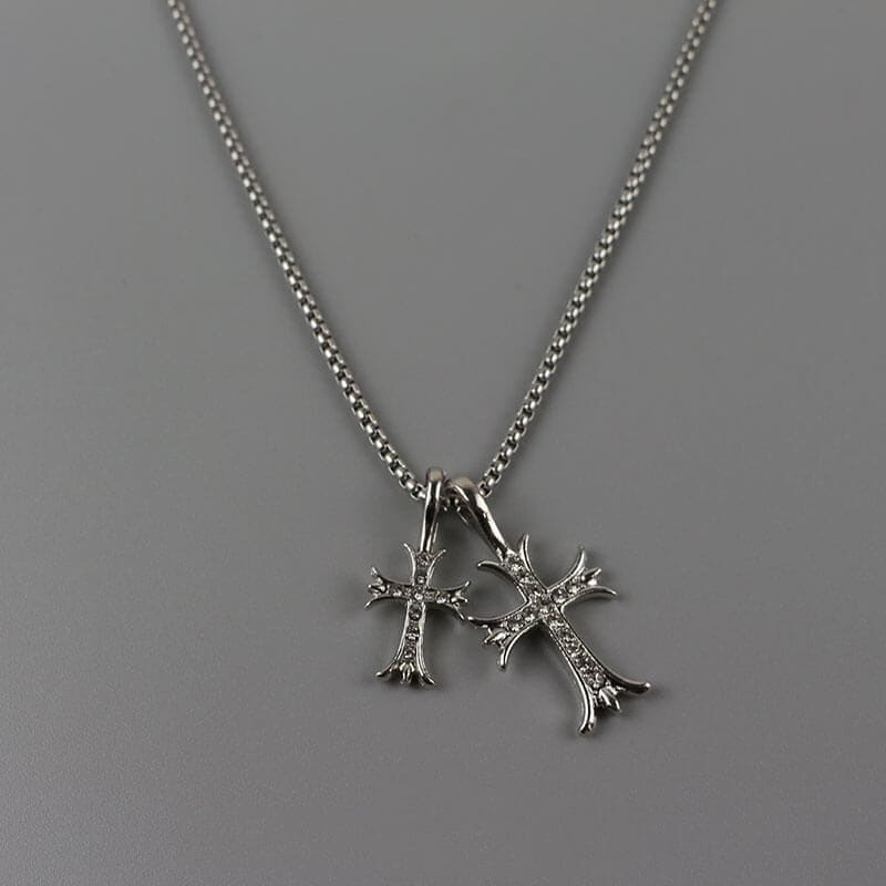 Double Cross Necklace - Necklaces