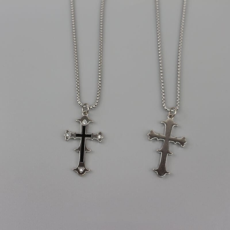 Double Cross Necklace - Single cross - 70cm - Necklaces