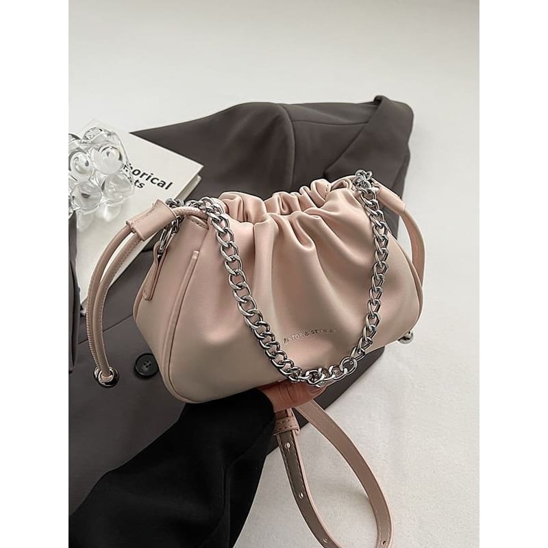 Drawstring Chain Crossbody Bag