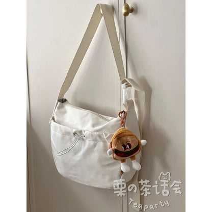 Drawstring Plain Hobo Bag / Bag Charm / Set