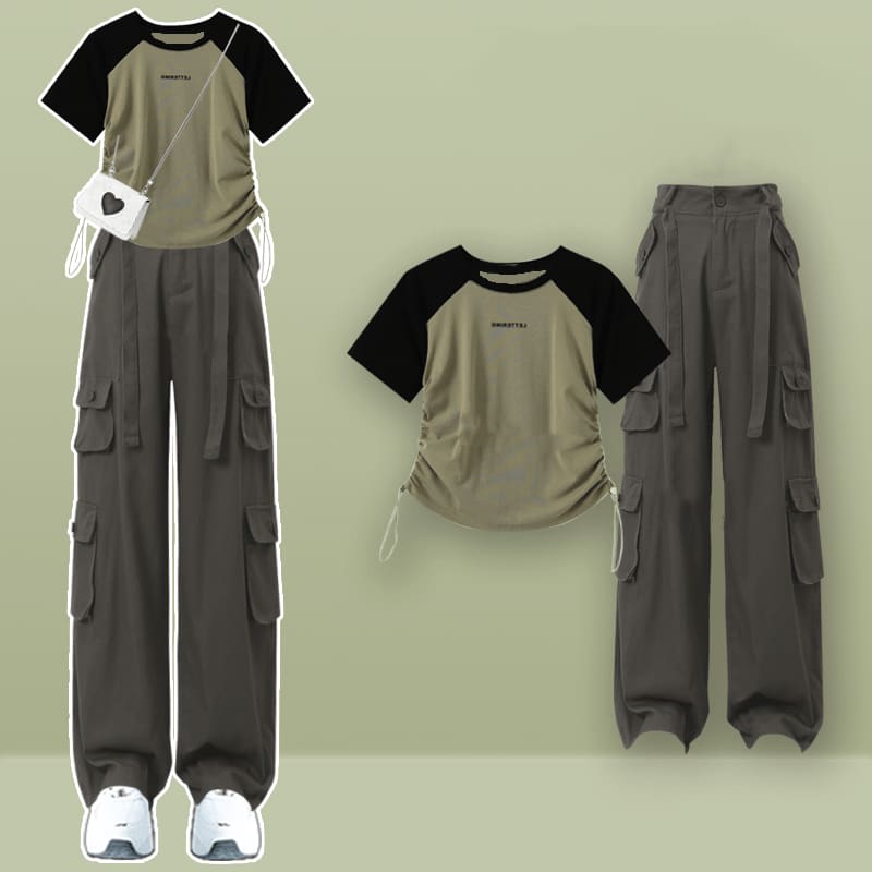 Drawstring Shirt Cargo Pants