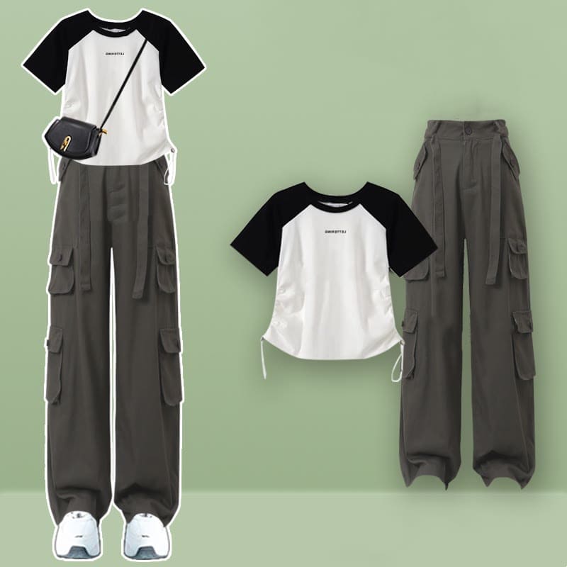 Drawstring Shirt Cargo Pants