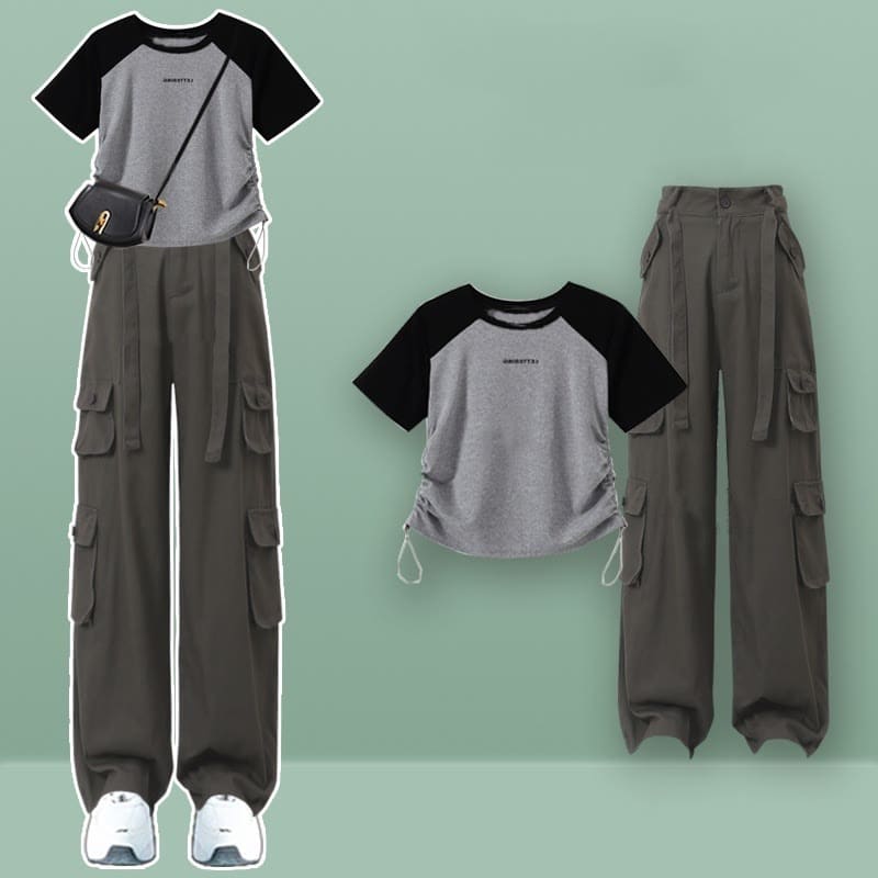 Drawstring Shirt Cargo Pants