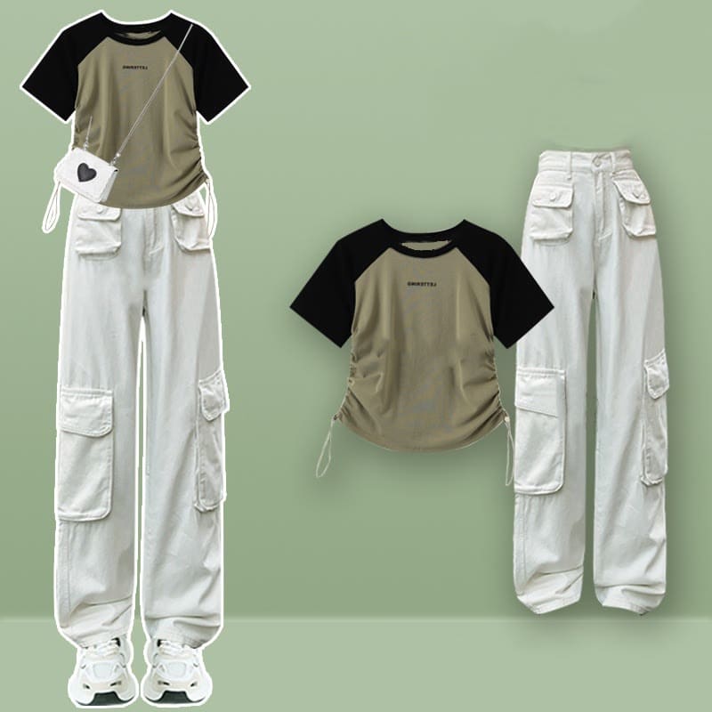 Drawstring Shirt Cargo Pants