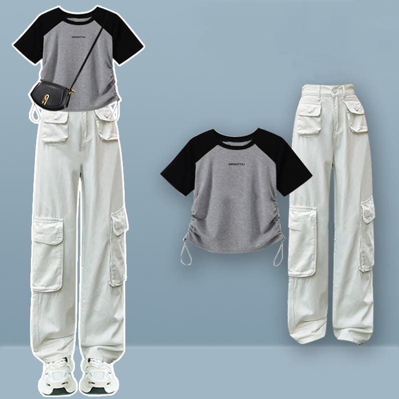 Drawstring Shirt Cargo Pants