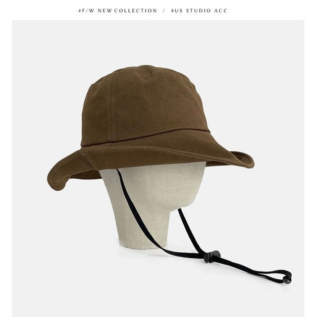 Drawstring Sun Hat - Coffee / M