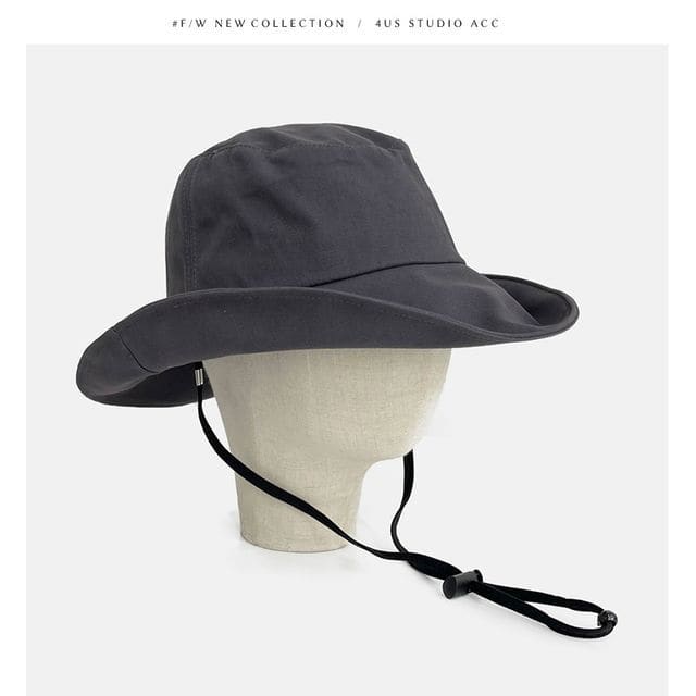 Drawstring Sun Hat - Gray / M