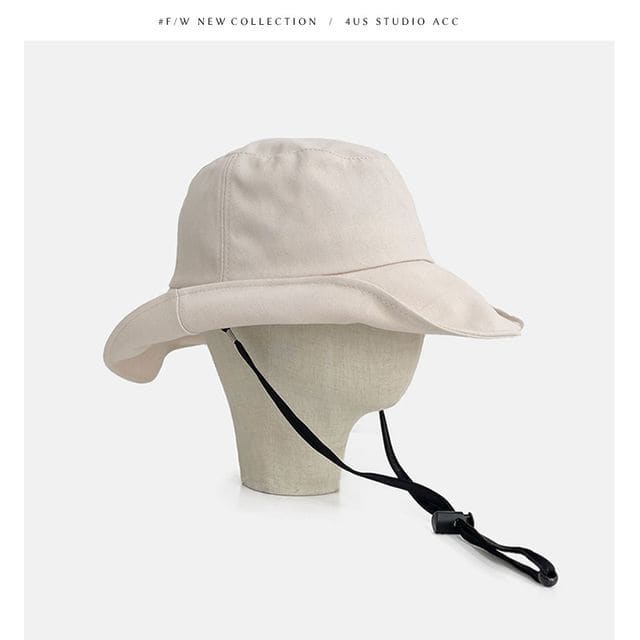 Drawstring Sun Hat - Off-White / M