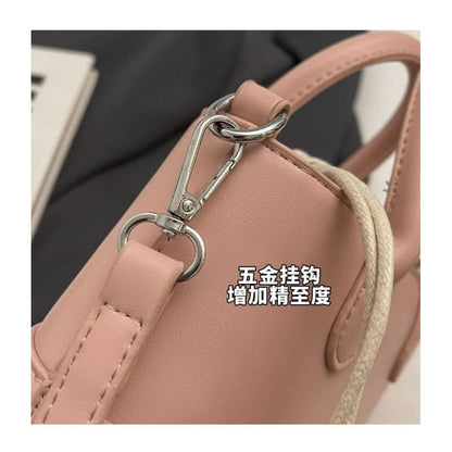 Drawstring Top Handle Crossbody Bag