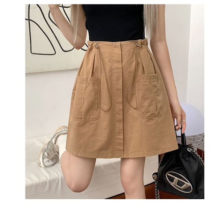 Drawstring Waist Plain