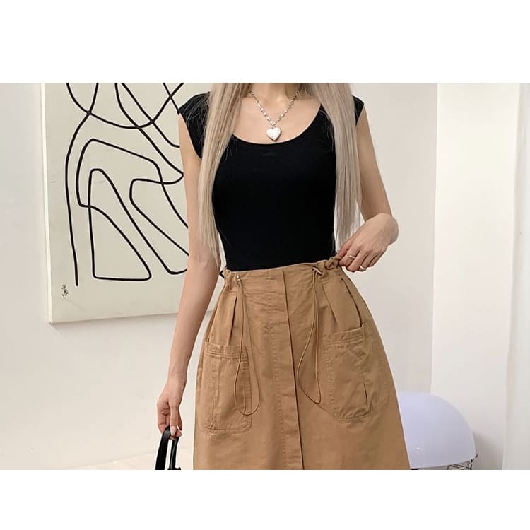 Drawstring Waist Plain