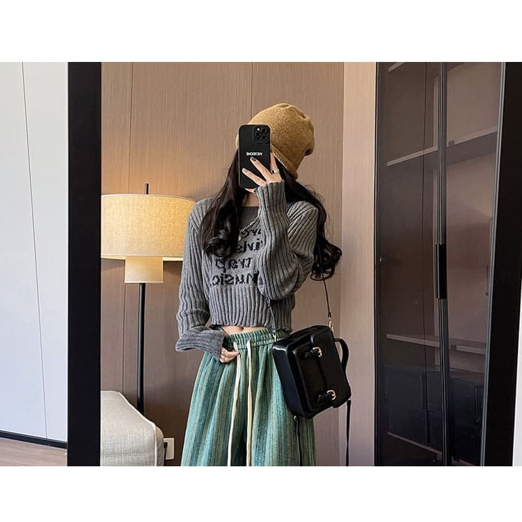 Drawstring Waist Striped Loose Fit Pants