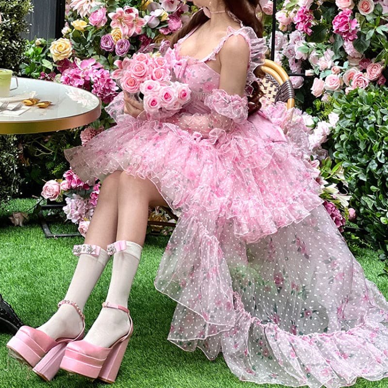 Dreamy Barbie Pink Roses Lolita Dress ON832 KawaiiMoriStore Dreamy Barbie Pink Roses Lolita Dress ON832 KawaiiMoriStore