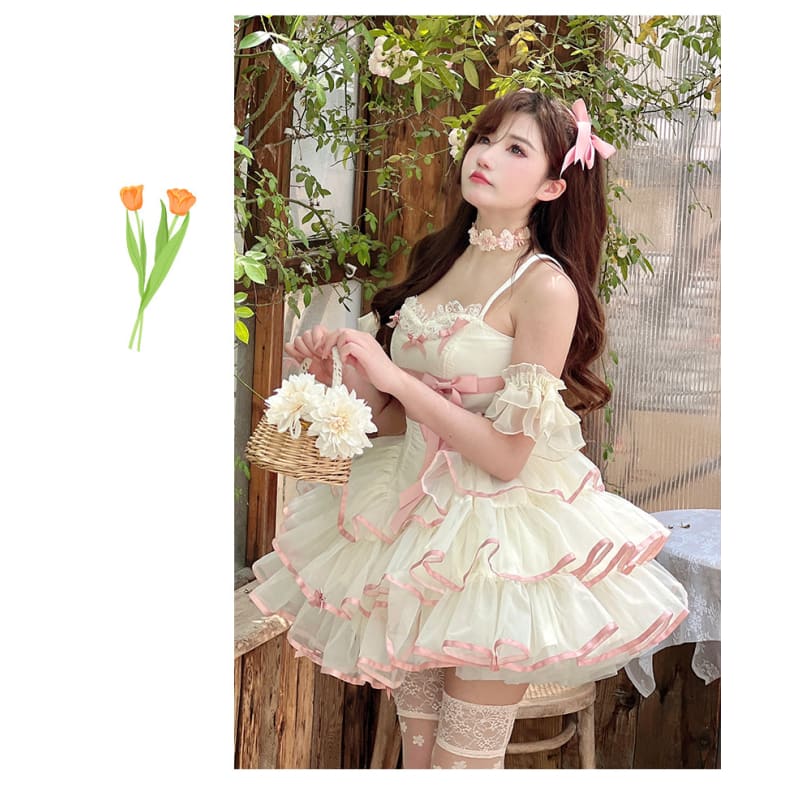 Dreamy Kawaii Pastel Pink Ruffles Lolita Dress ON723 - dress