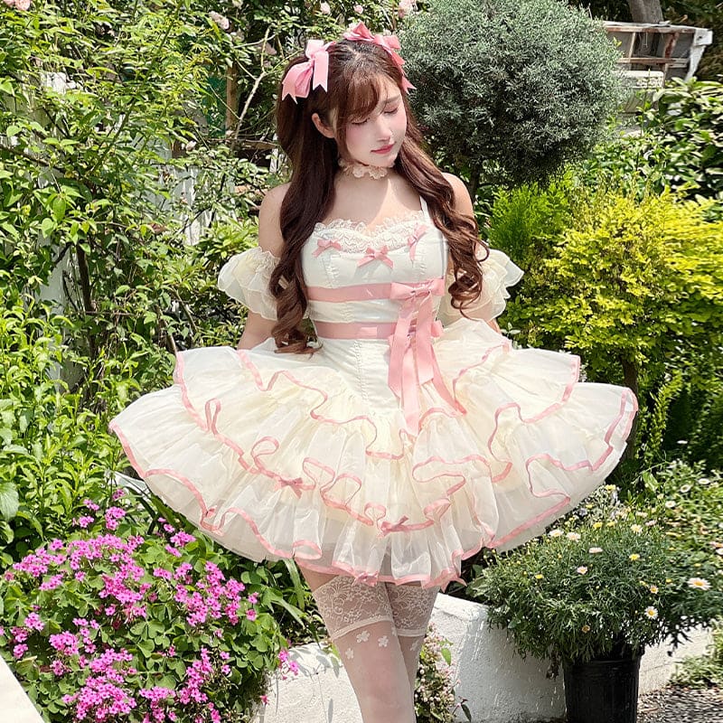 Dreamy Kawaii Pastel Pink Ruffles Lolita Dress ON723 - dress