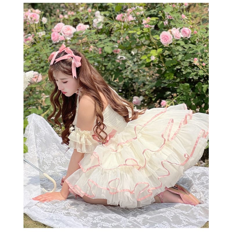 Dreamy Kawaii Pastel Pink Ruffles Lolita Dress ON723 - dress