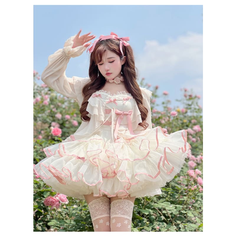 Dreamy Kawaii Pastel Pink Ruffles Lolita Dress ON723 - dress