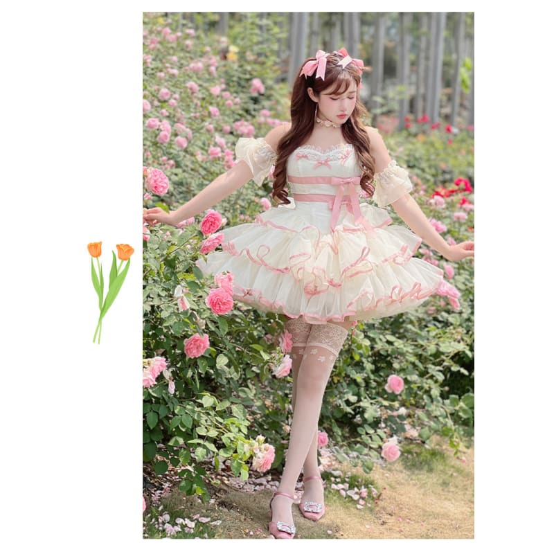 Dreamy Kawaii Pastel Pink Ruffles Lolita Dress ON723 - dress