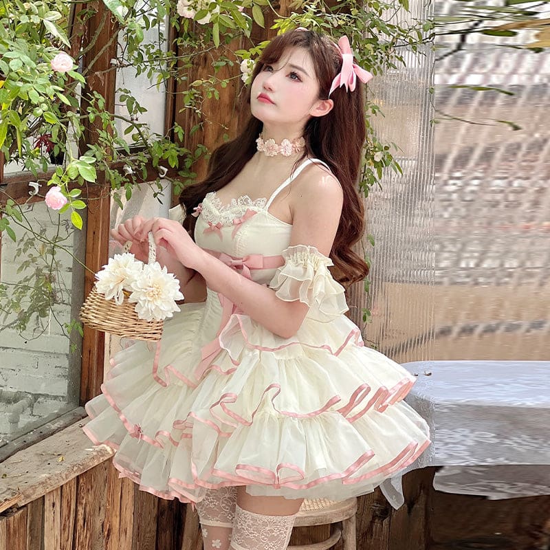 Dreamy Kawaii Pastel Pink Ruffles Lolita Dress ON723 – KawaiiMoriStore