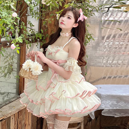 Dreamy Kawaii Pastel Pink Ruffles Lolita Dress ON723 - dress