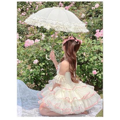 Dreamy Kawaii Pastel Pink Ruffles Lolita Dress ON723 - dress