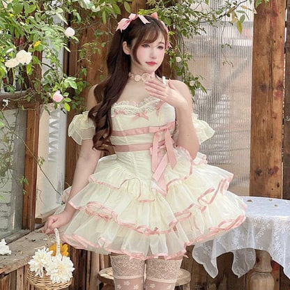 Dreamy Kawaii Pastel Pink Ruffles Lolita Dress ON723 -