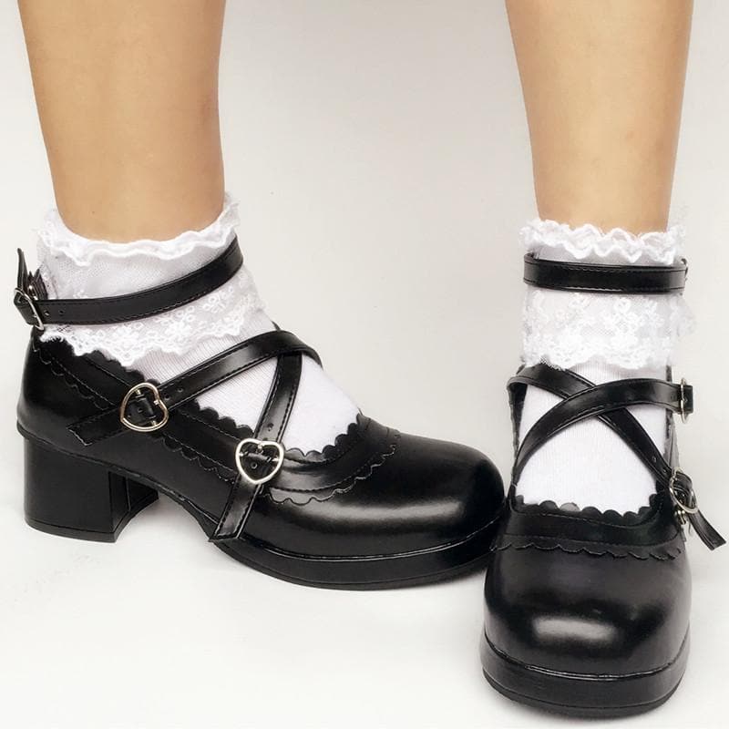 Bow Made SP167935 Shoes Detachable Custom Lolita Black